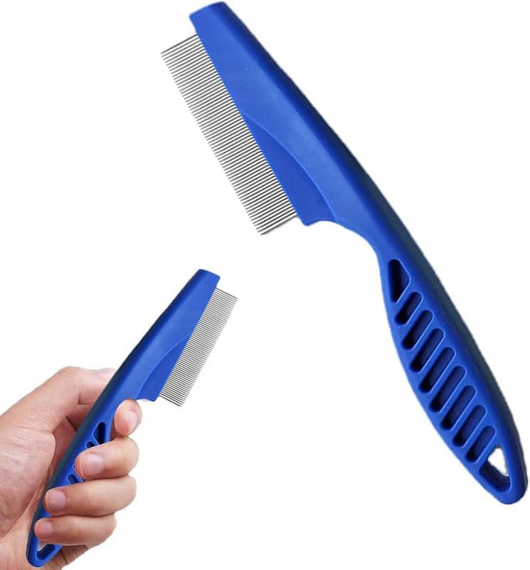 Dog Trust 2 in 1 Pet Hair Comb with Tear Stain Remover | Stainless Steel Flea & Lice Removal Grooming Comb for Dogs Puppies and Cats