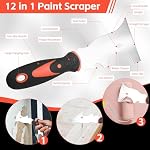 Drywall Knife Set, 10 Pcs Stainless Steel Drywall Hand Tool Kit Includes Putty knife, Taping knife, Painter Scraper Tool & Mud Pan for Joint Taping, Finishing, Patching on Wallpaper