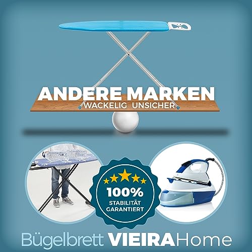 Bügelbrett für Dampfbügelstation Bügeltisch XXL Breit Groß dampfbügelbrett Stabil | 130x47 cm
