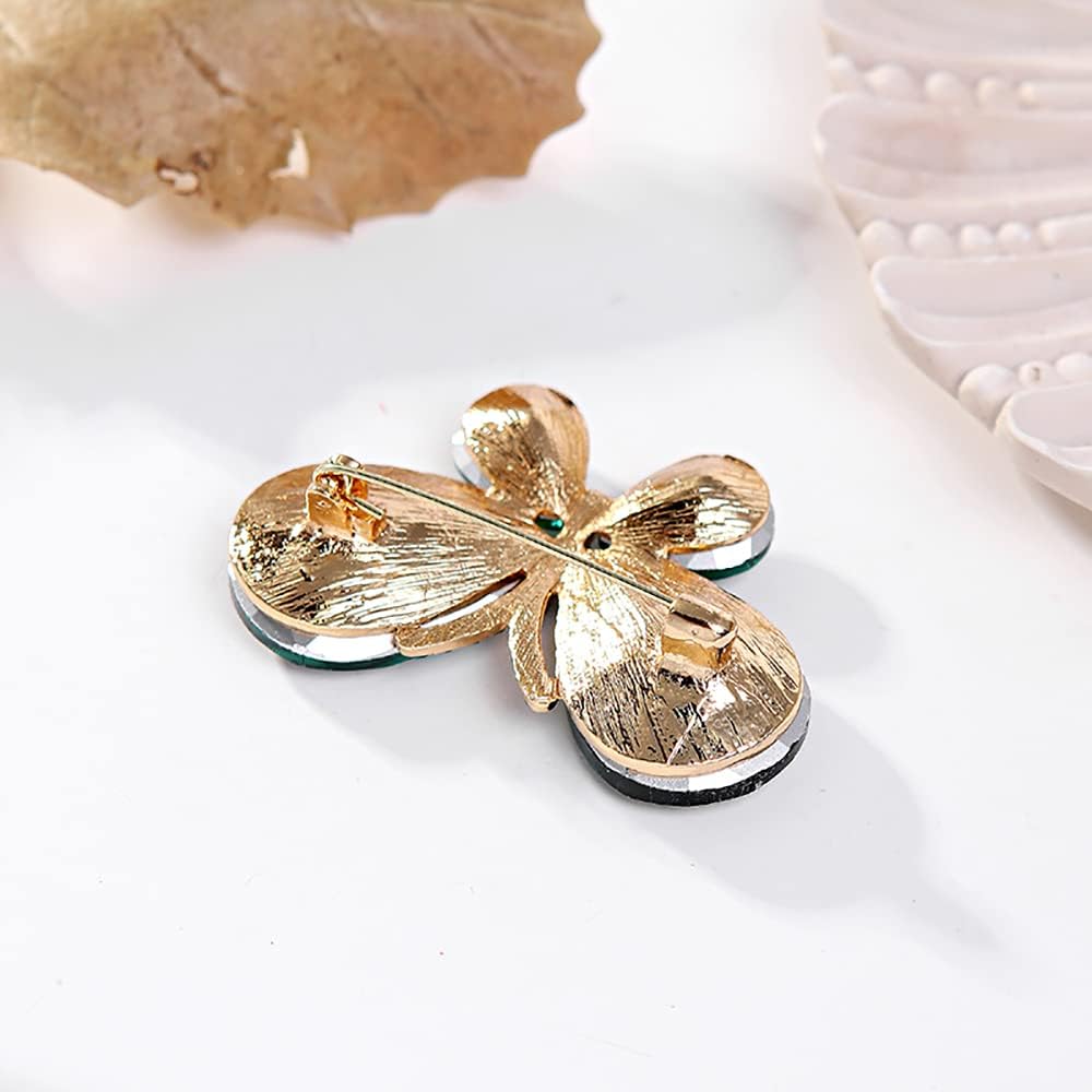 Minimalist Rhinestone Butterfly Brooch Pin for Women Girls Vintage Teardrop Wing Cartoon Animal Lapel Pins Cute Dress Accessories Birthday Christmas Wedding Jewelry - Image 5