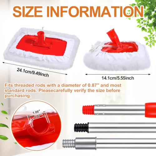 Image of Tallew 4 Set Lambswool Applicator Kit 10 Inch 180 Adjustable Lambskin Deck Stain Applicator with 3 Lambs Wool Refill Pads No Waste Reusable for Wood Deck Floor Fence Walls Floor Finish