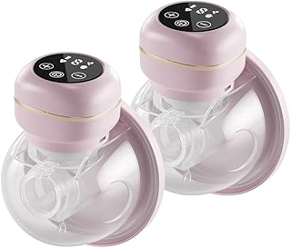 Hosioe Bomba tira leite portátil portátil Bomba tira leite mãos livres 3 modos 9 níveis de sucção Baixo ruído com flange de silicone de 26 mm Capacidade de armazenamento de 150 ml para amamentaçãob410