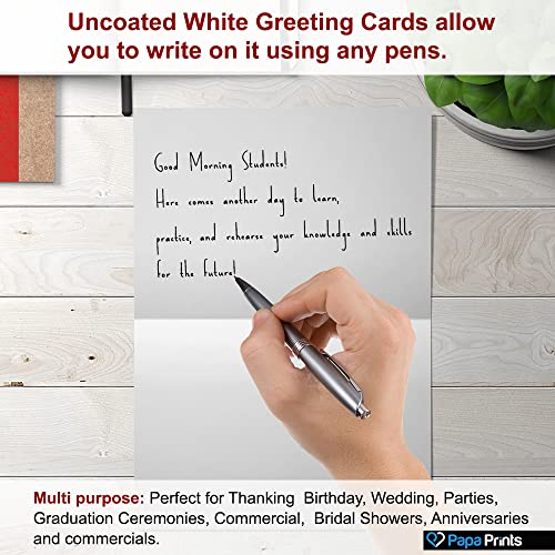 Pack of 20 A6 Blank Greeting Cards with Envelopes White 350 GSM Blank Cards and Envelopes for Card Making for Gift Greeting Cards Invitation Papa Prints® - Image 4