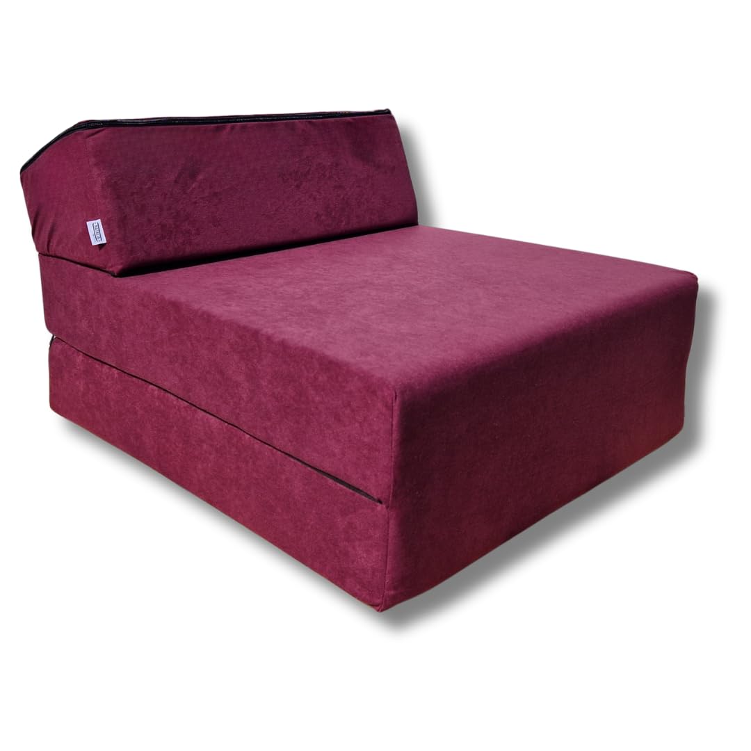 Natalia Spzoo Matelas de Jeunesse lit Fauteuil futon Pliable Pliant Choix des Couleurs - Longueur 160 cm (Violet)