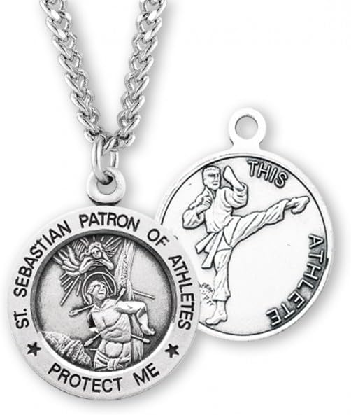 Tiley & Bells Saint Sebastian Round Sterling Silver Martial Arts Male Athlete Medal