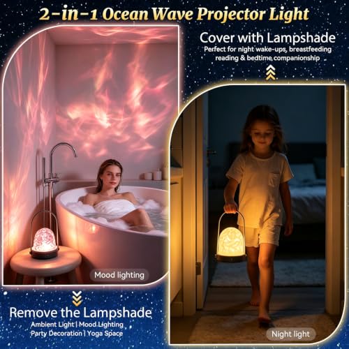 16 Colors Ocean Wave Projector Light with Remote, Ambient Lighting for Room by VEEKI - Used condition - Image 4