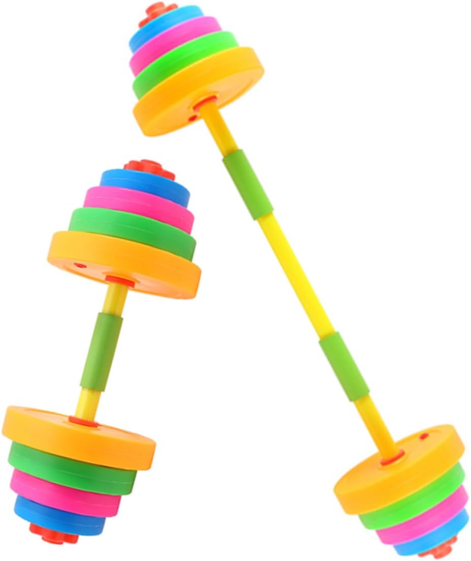 HANABASS Adjustable Dumbbell and Barbell for Boy Girl Water-filled Weight Training Toy for Early Arm Exercise Fun Gymnastics Equipment for Kindergarten Boys and Girls