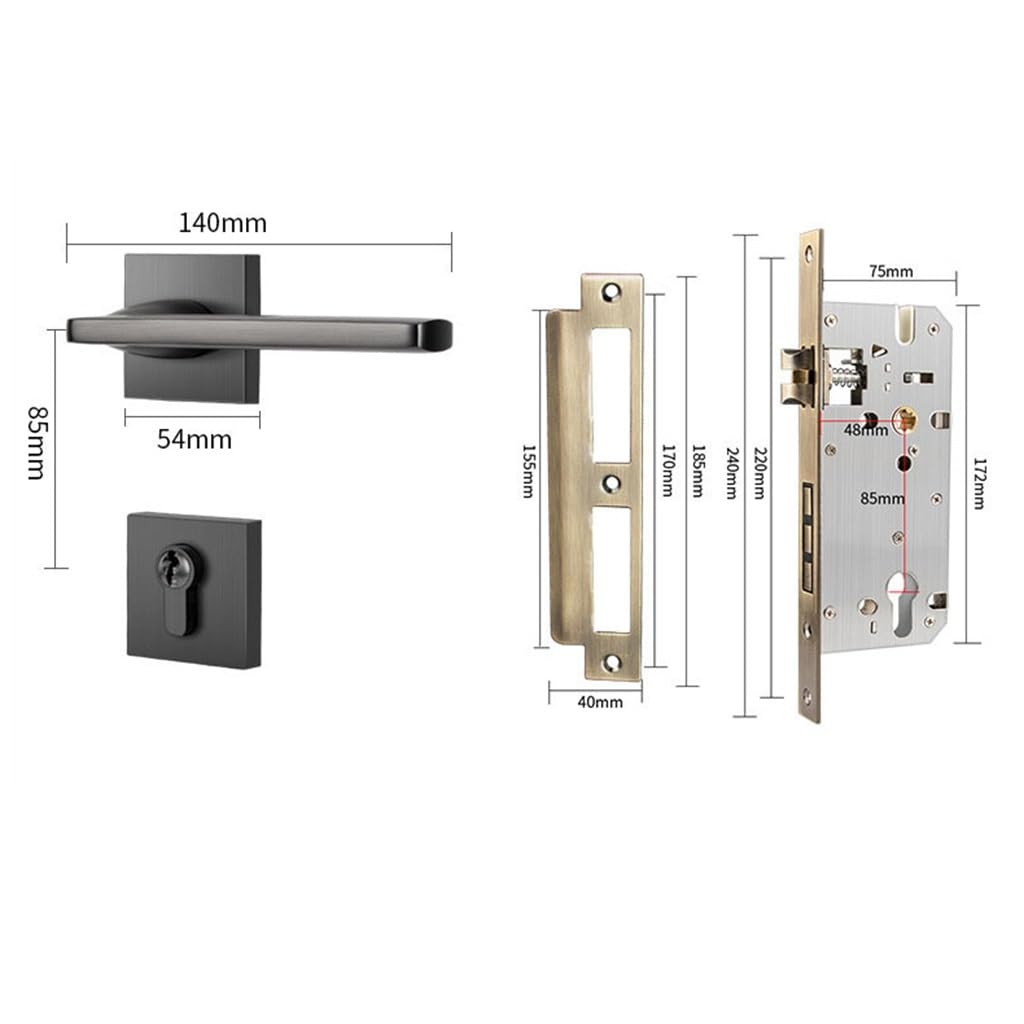 Cerradura De Puerta Interior Silenciosa, Manija De Puerta Del Dormitorio De Latón, Cerradura De Puerta De Madera For El Hogar, Cerradura De Manija, Cerraduras De Puerta De Habitación