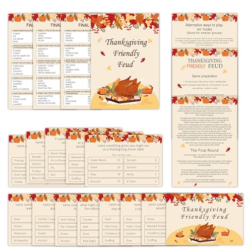Thanksgiving Feud Quiz, Thanksgiving Trivia Games for Family, Buzzers for Trivia Games, Fun Thanksgiving Feud Questions, Holiday Party Games, Thanksgiving Decorations, Trivia Cards(gesc01)