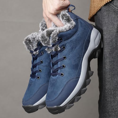 Image of SNEKARMIN Men Snow Boots Outdoor Shoes For Male Thick Sole Sneakers for Men Winter Shoes Botines Tenis Keep Warm Fluff Mens Ankle Boots