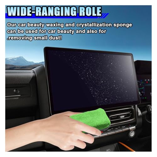 Image of 12PCS Ceramic Coating Applicator Sponge, 4.13'' x 1.84'' Microfiber Car Detailing Applicator Pads, Rectangular Car Foam Cleaning Pad, Auto Polishing Pad for Wax, Paint, Sealant (Green)