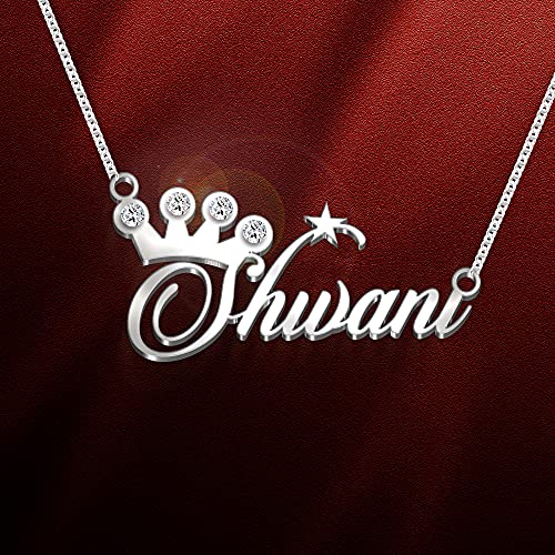 Image of Shivani Cursive Gold & Silver Name Pendant Necklace, Best Jewelry Gift for Girls.