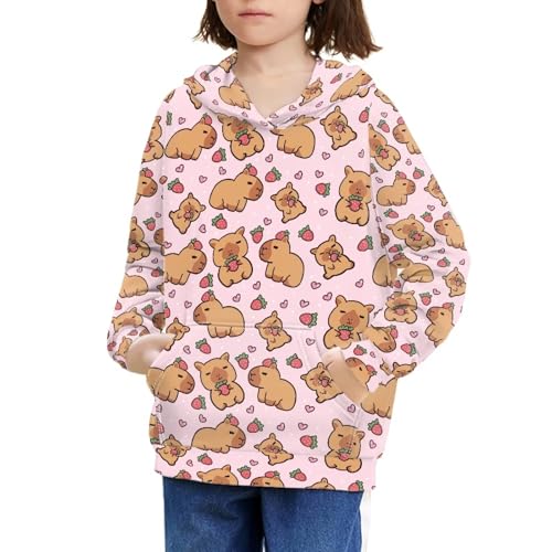 POLERO Cute Hoodies for Girls 6-16 Years Boys Hooded Sweatshirt with Pocket Long Sleeve Pullover Tops3