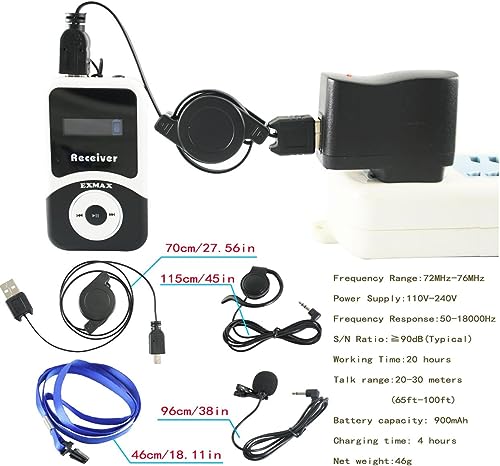 EXMAX EX-100R EX-100 Receptor para sistema inalámbrico de audio guía de turismo, 1 receptor miniatura 4