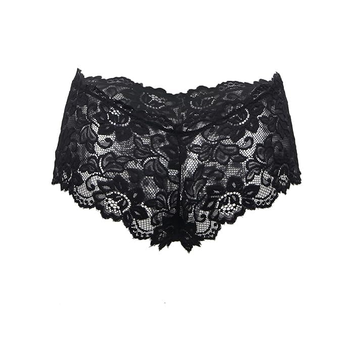 Women Net Bikini Sexy Panty Cotton Lycra Net Boy Short Panty Womens, Mid Rise,Satin, Hipster Panties, Daily Use, Back Front Coverage, Brief, See Main Image Check Panty