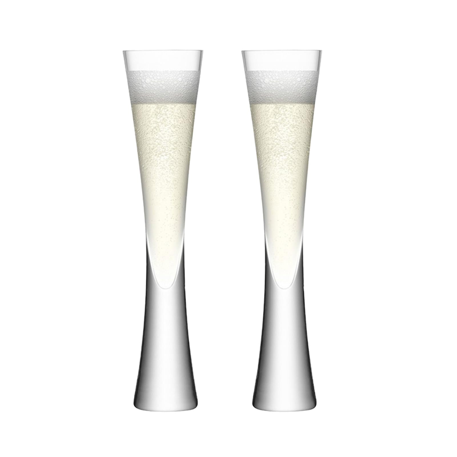 Eidoct 2 Crystal Champagne Flutes, 150ml Mouthblown & Handmade Glasses, Clear Liqueur Glasses for Prosecco Mimosa