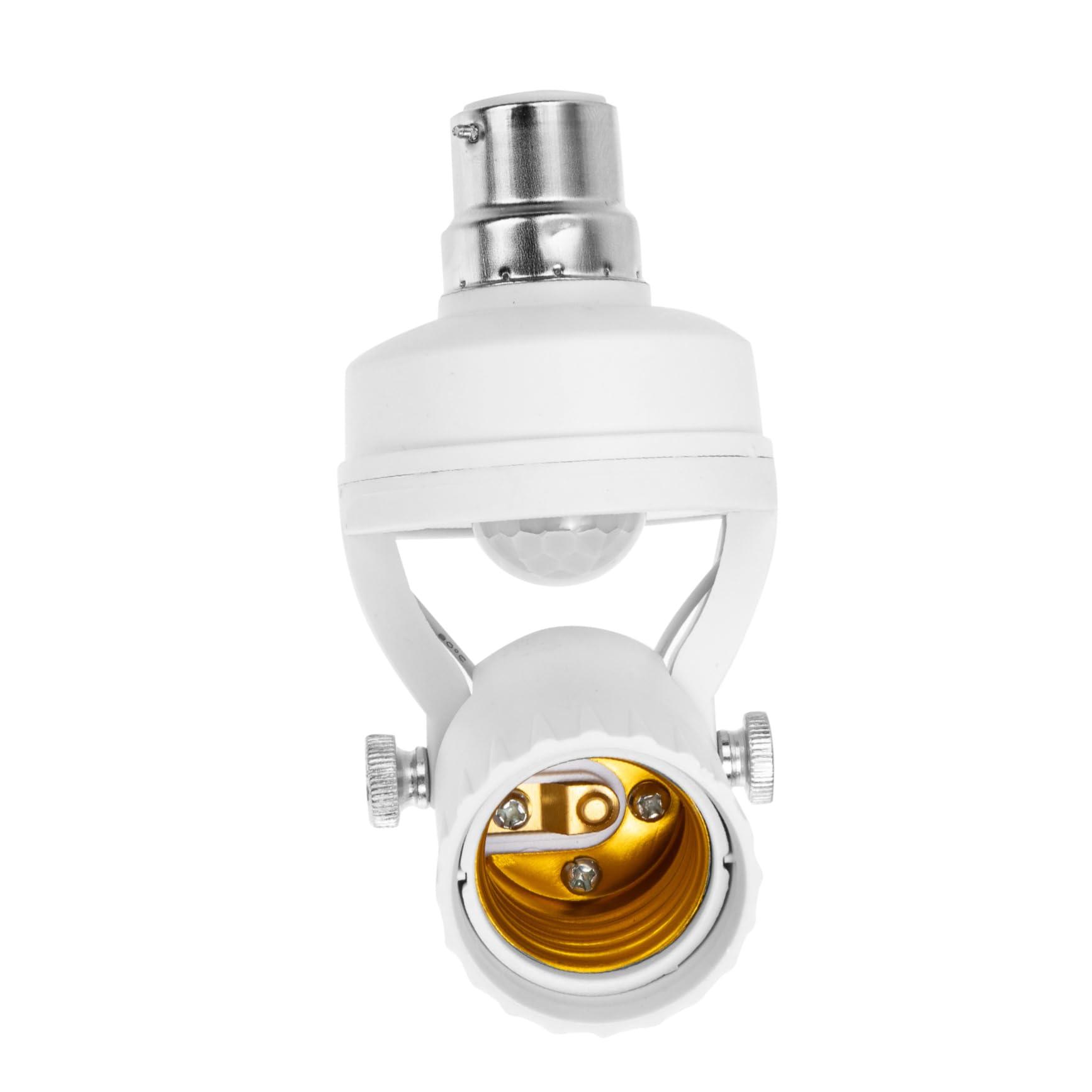 Homoyoyo B22 Sensor Lamp Socket with Adjustable Design and High Sensitivity Practical Sensor Light Socket for Outdoor and Corridors Easy Installation White PC