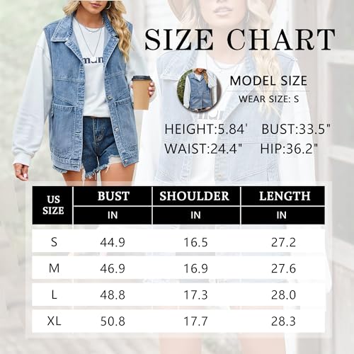 Chaleco vaquero mujer oversize FindThy cazadora vaquera sin mangas M 5