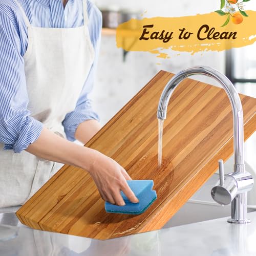 Tabla de Cortar de Madera Teak Extra Grande Reversible miniatura 5