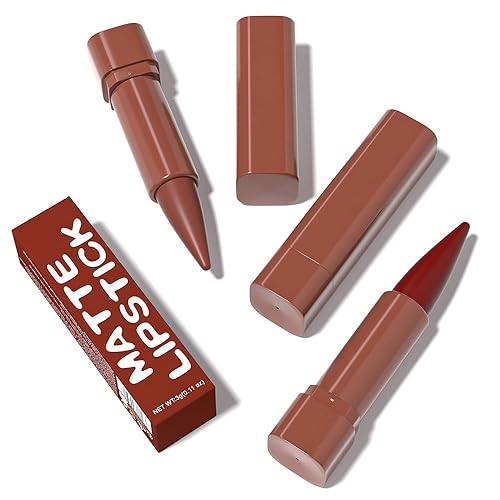 Miniatura 7 de evpct Juego de 3 lápices labiales color rubí ciruela rojo malva degradado mate lápiz labial lápiz labial lápiz lápiz para mujeres de larga duración,