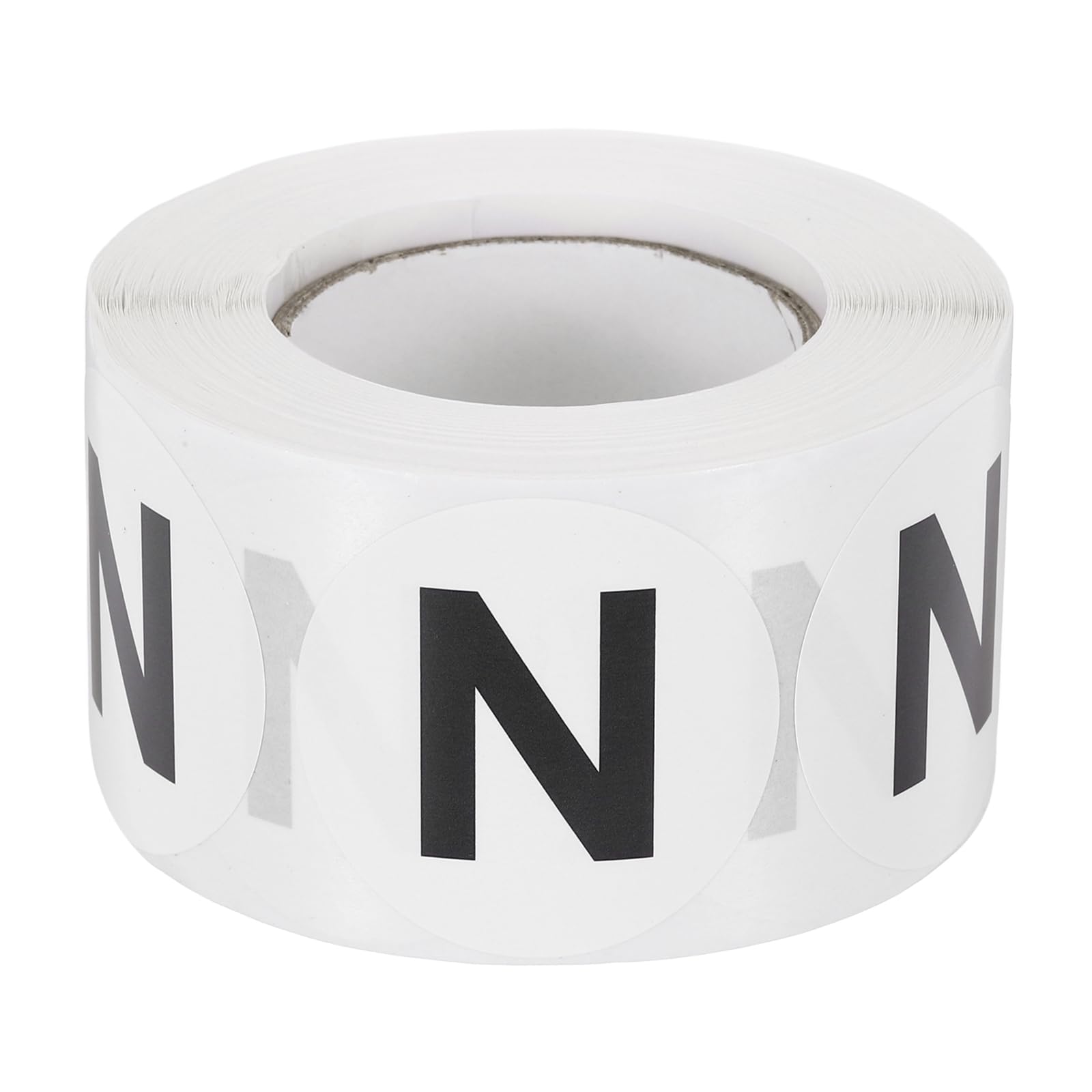 PATIKIL Letter N Inventory Labels, 500 Pcs 1.5 Inch Letter Stickers Round Circle Dots Labels Semi-Gloss Adhesive Stickers for Home Organization Office Storage, Black (1 Roll)