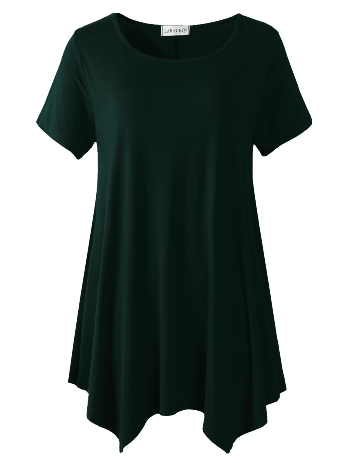 LARACE Short Sleeve Shirts for Womens Plus Size Tops Casual Summer Clothes Asymmetrical Tunic Blouses