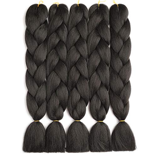 LUCASHA Braiding Hair #1B Crochet Braiding Hair 5pcs/lot Jumbo Braiding Hair Extensions 24 Inch Synthetic Hair For Twist Crochet Braiding Hair