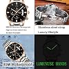 NIBOSI Watches for Men Fashion Stainless Steel Business Casual Luxury Waterproof Luminous Dress Analog Chronograph Luminous Large Big Face Dad Father Gifts Gold Black Wrist Watch