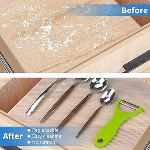 Image of ElastPro (45 cm x 10 m) Diamond Shelf Liners for Kitchen Shelves, Drawer Mats, Shelf Liners, Fridge Mats, Kitchen Cabinet Drawer Mat Liner Sheets (Diamond Textured - Transparent)