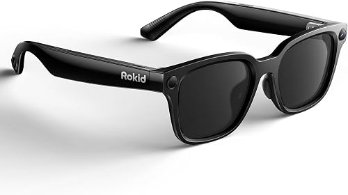 Rokid AI Glasses - Smart Glasses with ChatGPT, Real Time Translation without Display, 12MP Camera, 210mAh Battery, Noise Cancellation, Only 45g, Sunglasses Function, IPX4, UV400 Protection, Voice - 9