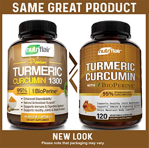 NutriFlair Turmeric Curcumin 1300mg, 180 Capsules - Thumbnail 7
