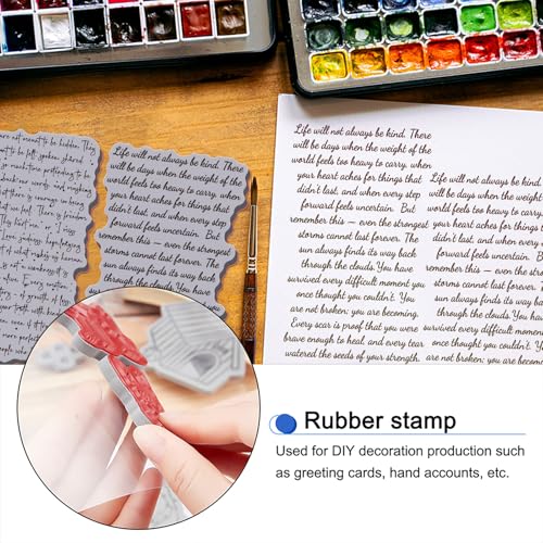 GLOBLELAND Vintage Text Hintergrund Haftstempel 22x18cm EVA Hafthalterung Stempelset Für Kartenbasteln Fotoalbum Dekoration DIY Scrapbooking