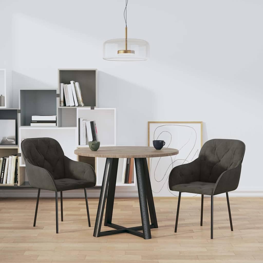2 sedie per sala da pranzo, velluto grigio scuro