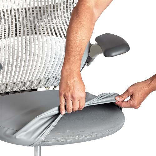 Atlund Office Desk Chair Seat Covers, Water Resistant, Washable, Wrinkle-Free, Breathable, Stretchable, Soft Anti-dust Universal Computer Chair Seat Cushion Slipcovers, Pet Friendly (1, Grey)