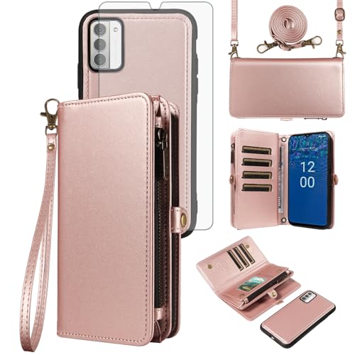 Étui Nokia G42 5G et G310 Asuwish Or Rose avec protège-écran