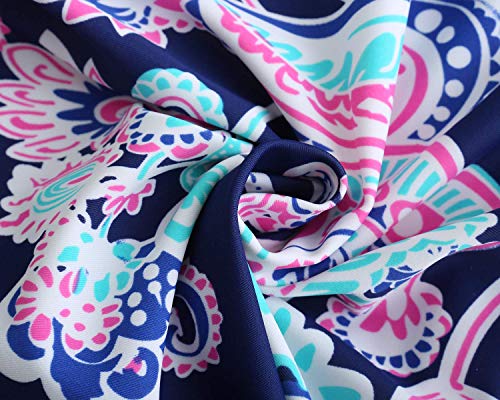 Image of Moon Tree Girls One Piece Swimsuits Long Sleeve Rash Guard Zipper Front Bathing Suit UPF 50+