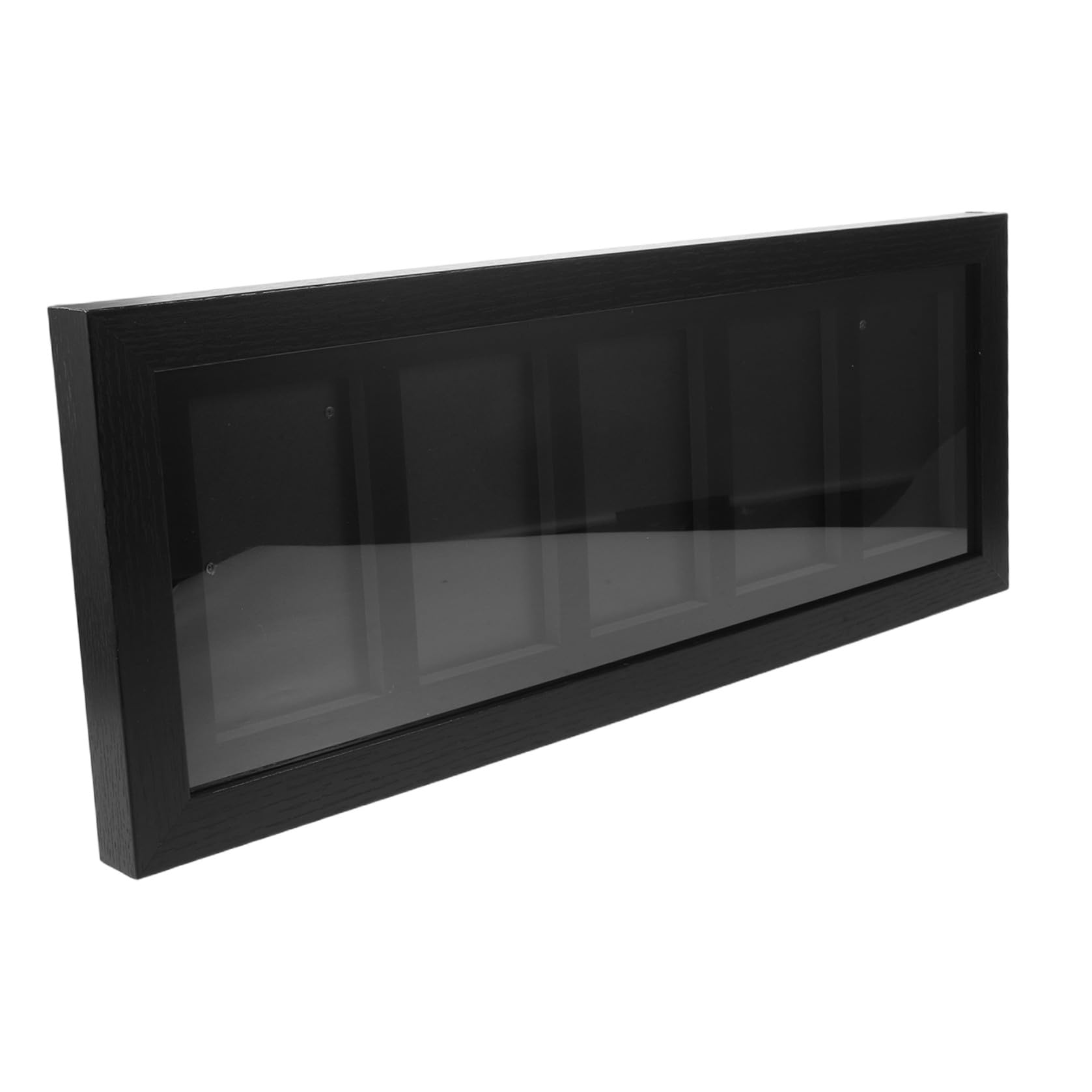 Zerodeko Playing Cards Card Display Case, Scatola Espositiva per Carte Collezionabili, 5 Scomparti, Fibra di Legno Nero, Soluzione Salvaspazio, per Esposizione da Parete di Carte