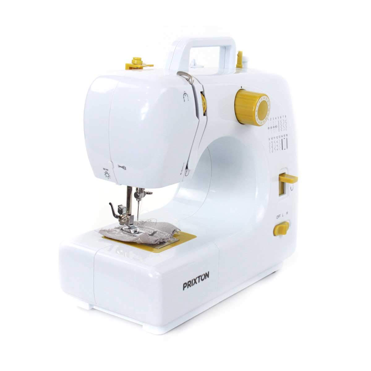 PRIXTON P120 - Maquina de Coser con Cajón para Accesorios, Lámpara Integrada LED y 16 Tipos de Puntadas Diferentes, Incluye Pedal (Reacondicionado)