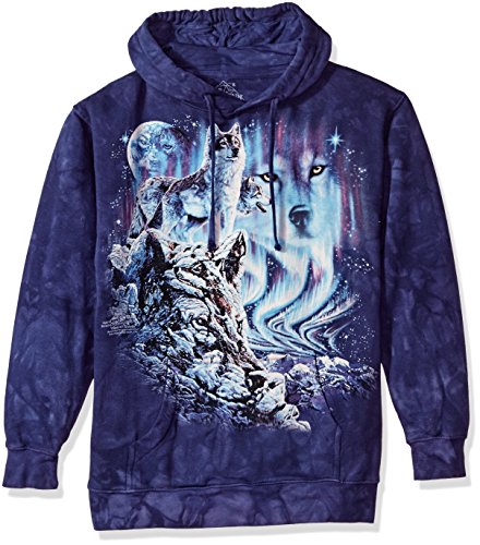 The Mountain Find 10 Wolves-Hsw-L Adult Hoodie, Blue and Purple, Large