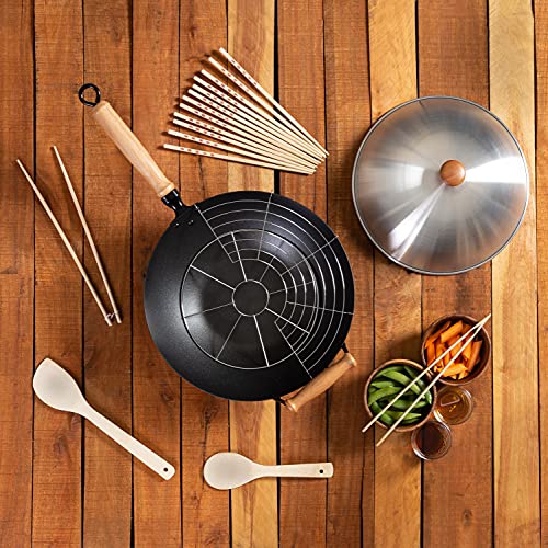 Joyce Chen 22-9938, Pro Chef 14 Inch 10 Piece Excalibur Non-Stick Wok Set #TOP1