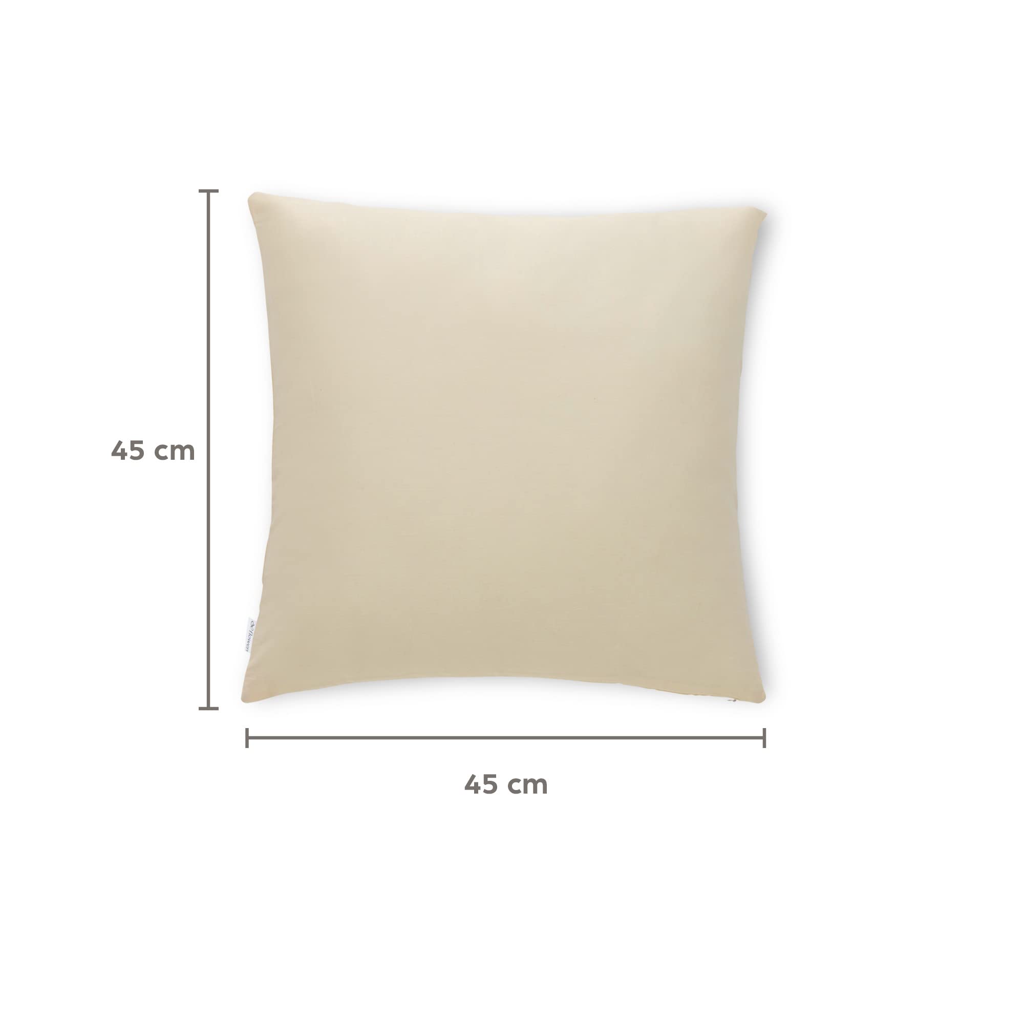 Flowen Federe Cuscini Divano 45x45 Set da 2 Copricuscini Decorativi 100% Cotone Effetto Seta Tessuto Morbido Anallergico Antiacaro e Traspirante Fodere con Cerniera Nascosta Lavabili in Lavatrice