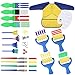 Produktbild WayEee Schwamm Malerei Pinsel Set 18 Stücke Kinder Malwerkzeuge mit Schwammpinsel Blumenmusterpinsel Pinselset Wasserdicht Lätzchen Kinder Früherziehung DIY Handwerk