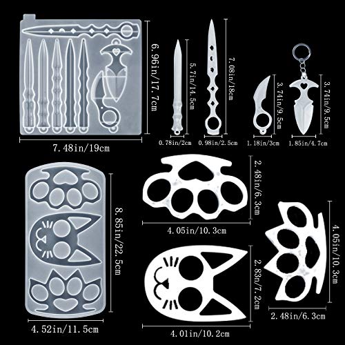 image for MSDADA Keychain Resin Mold, Touchless Brass Knuckles Mold, Portable Ep