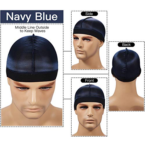 Image of 2PCS Silky Stocking Wave Cap for Men, Good Compression Over Durag （Regular Style）