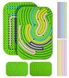 Sensorik Activity Board Silikon, Montessori Fidget Spielzeug mit 16 Strings, Doppelseitiges Sensory Aktivitätsbrett für ADHD, Autismus, Angst, mit Reisetasche Beruhigung für Kinder und Erwachsene