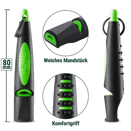 ACME Hundepfeife No. 211,5 (Update 2023) mit GRATIS Pfeifenband in matt-schwarz | Alpha | Ideal für den Rückruf | Große Reichweite | Frequenzstandardisiert (Black/DG Green)