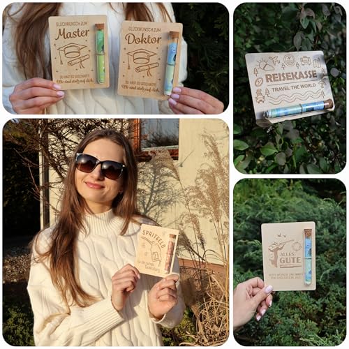 ZUKLA Verpackung für Geldgeschenke - 13 x 10 cm - mit Reagenzglas - Geschenke für Einzug - Einweihungsgeschenk Haus - Einzugsgeschenke Wohnung