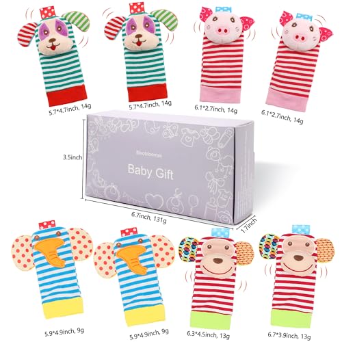 Image of BLOOBLOOMAX Sock rattles for Babies 0-24 Months Baby Animal Foot Finder Educational Toys