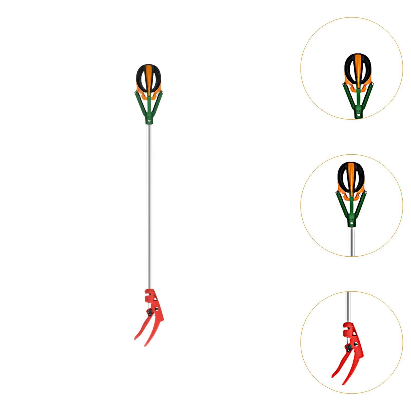 Cueilleur de Fruits pour Pommes Trois Griffes Caoutchouc Outil Ramassage Polyvalent Manche Télescopique Acier au Carbone Poignée Nylon Pratique