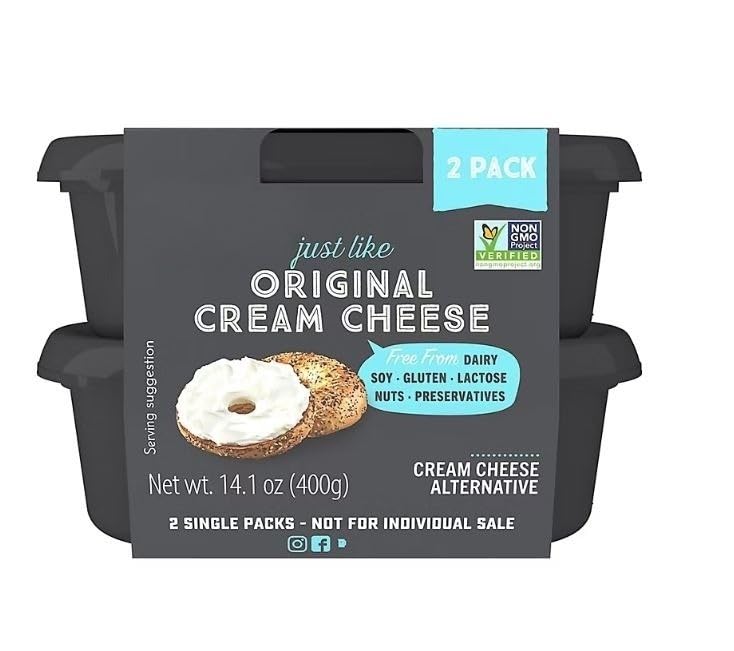 Original Cream Cheese , Nothing is more satisfying than biting into a perfectly toasted bagel topped with smooth, savory cream . Everyone deserves to enjoy their favorite breakfast with all of the flavor and none of the compromise. to 100% dairy free and Vegan Cream Cheese Original. You’re welcome. Bring rich creaminess to your sandwiches or whip up thick, smooth icing . 100% free from dairy, soy, gluten, lactose, nuts, and preservatives, this vegan spread brings delectable cheese texture and flavor made with coconut oil and enriched with Vitamin B12. [ 14.1 oz , 0.8 lb ]
